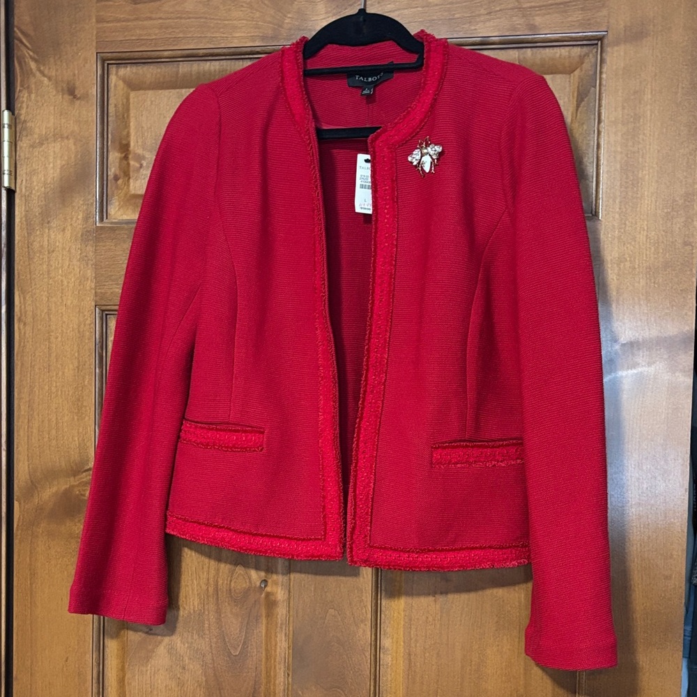 Talbots Elegant Red Women's Blazer SZ L